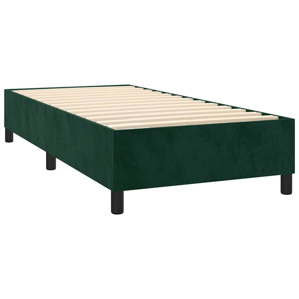 vidaXL Estructura Estructura de cama con somier terciopelo verde oscuro 100x200 cm