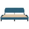 vidaXL Estructura de cama con cabecero Dover terciopelo azul 160x200 cm