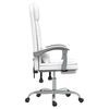 vidaXL Silla de oficina reclinable masaje cuero sintético blanco