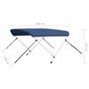 vidaXL Toldo Bimini de 2 arcos azul marino 180x150x110 cm