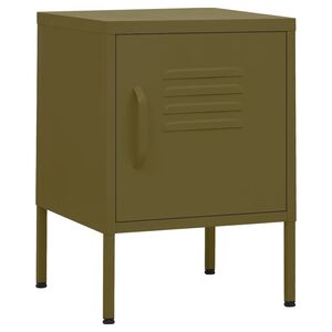 vidaXL Mesita de noche acero verde oliva 35x35x51 cm