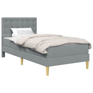 vidaXL Estructura de cama con colch&oacute;n Gris Claro 80 x 200 cm tela