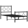 vidaXL Estructura cama sin colch&oacute;n con estribo metal negro 75x190 cm