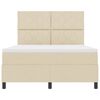 vidaXL Cama tipo Box Spring con colch&oacute;n Crema 160 x 200 cm tela