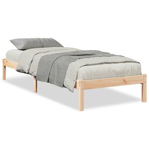 vidaXL Cama extralarga sin colch&oacute;n madera maciza de pino 80x210 cm
