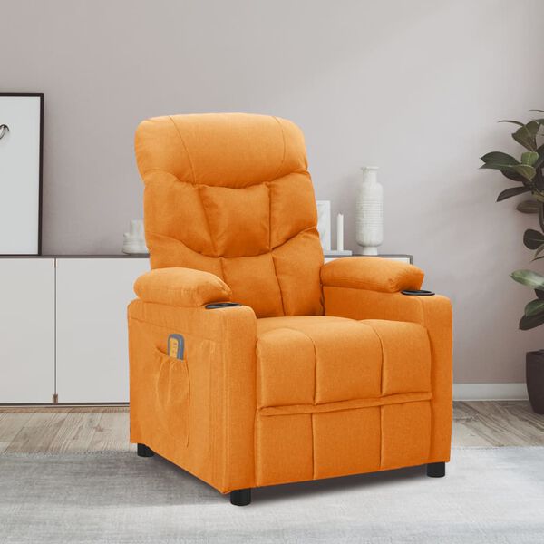 vidaXL Sill&oacute;n de masaje de tela amarillo