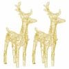 vidaXL Renos de Navidad 2 unidades 80 LED blanco c&aacute;lido acr&iacute;lico