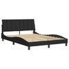 vidaXL Estructura de cama con LED sin colchón Hanko terciopelo negro 140x190 cm