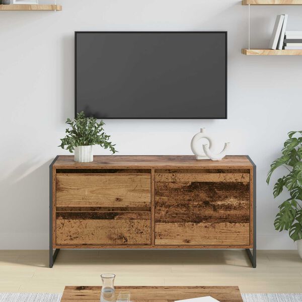 vidaXL Gabinete de TV con caj&oacute;n Madera Vieja 100 x 36 x 49.5 cm