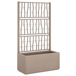 vidaXL Jardinera con enrejado PP marr&oacute;n claro 80x36x140 cm