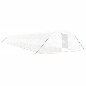 vidaXL Invernadero con estructura de acero blanco 120 m&sup2; 24x5x2,3 m