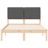 vidaXL Estructura de Cama con Cabecera Tapizada Gris oscuro