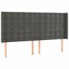 vidaXL Cama box spring colch&oacute;n y LED terciopelo gris oscuro 200x200 cm