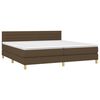 vidaXL Cama box spring con colch&oacute;n tela marr&oacute;n oscuro 200x200 cm