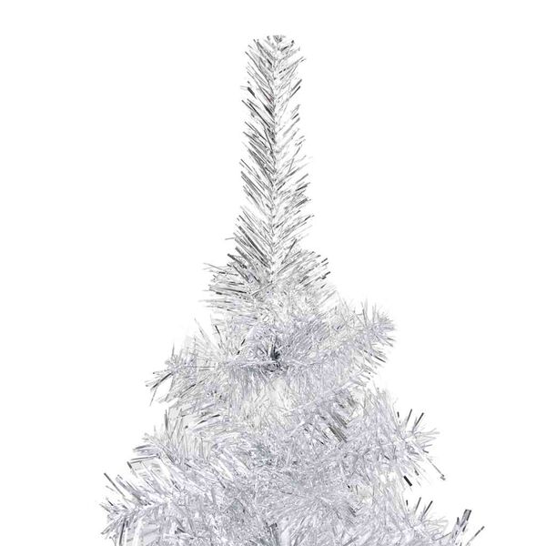 vidaXL &Aacute;rbol de Navidad preiluminado con luces y bolas plateado 210 cm