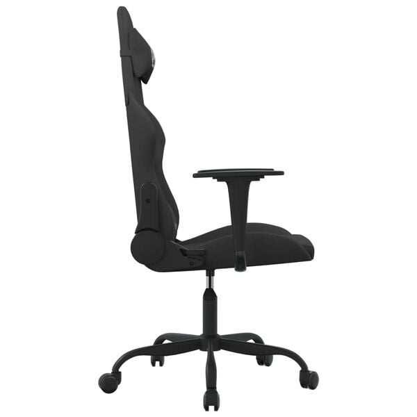 vidaXL Silla gaming de masaje tela negra
