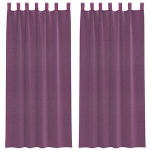 vidaXL Cortinas de gasa con trabillas 2 uds morado 140x225 cm