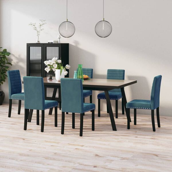 vidaXL Sillas de comedor 6 unidades terciopelo azul