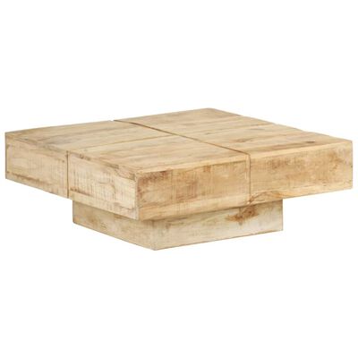 vidaXL Mesa de centro de madera maciza de mango 80x80x28 cm