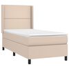 vidaXL Cama box spring colch&oacute;n LED cuero sint&eacute;tico capuchino 90x200 cm