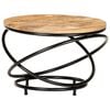 vidaXL Mesa de centro madera maciza de mango rugosa negra 60x60x40 cm