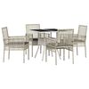 vidaXL Conjunto de Comedor de Jard&iacute;n 5 pcs Gris Claro rat&aacute;n sint&eacute;tico