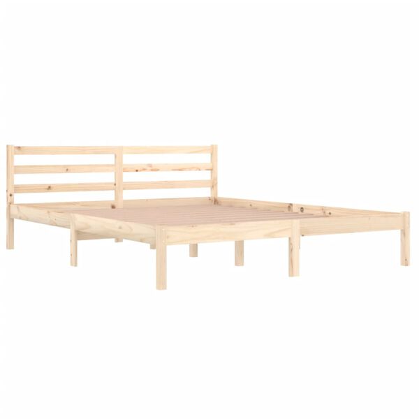 vidaXL Estructura de cama sin colch&oacute;n madera maciza de pino 160x200 cm