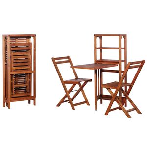 vidaXL Juego de bistr&oacute; plegable de 3 piezas madera maciza de acacia