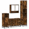 vidaXL Set de muebles ba&ntilde;o 4 pzas madera contrachapada roble ahumado