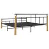 vidaXL Estructura de cama sin colchón metal madera de roble 180x200 cm
