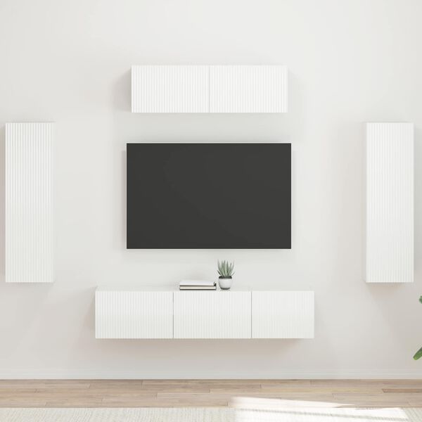 vidaXL Mueble de TV 5 pcs brillante