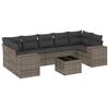 vidaXL Set de sof&aacute;s de jard&iacute;n 8 pzas y cojines rat&aacute;n sint&eacute;tico gris
