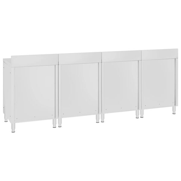 vidaXL Mesa de trabajo comercial mueble acero inoxidable 240x60x96 cm