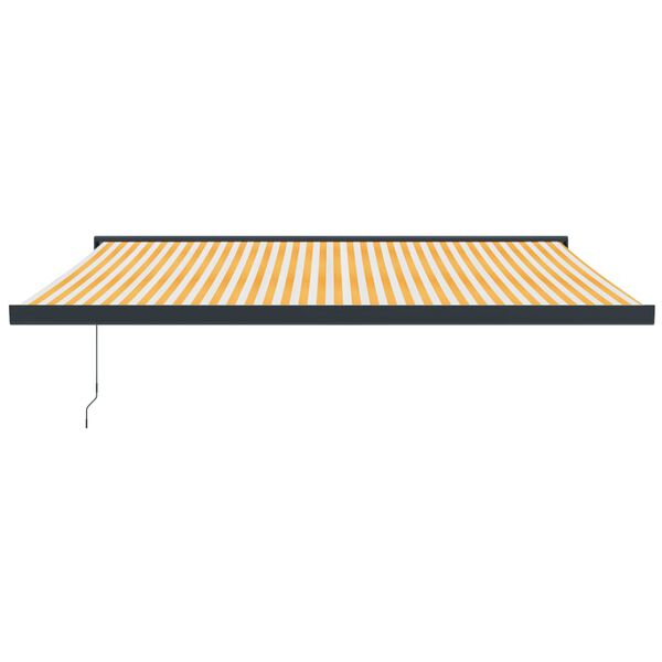 vidaXL Toldo retr&aacute;ctil aluminio y tela amarillo y blanco 4,5x3 m