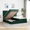 vidaXL Estructura de cama otomana colchones terciopelo verde oscuro
