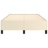 vidaXL Estructura de cama sin colch&oacute;n cuero sint&eacute;tico crema 120x190 cm