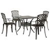 vidaXL Juego de comedor de jard&iacute;n 5 piezas aluminio fundido bronce