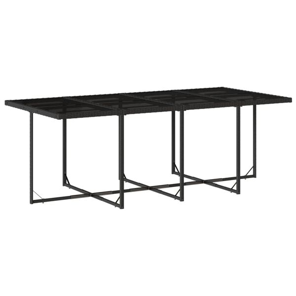 vidaXL Set de comedor de jard&iacute;n 9 pzas y cojines rat&aacute;n sint&eacute;tico negro