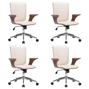 vidaXL Sillas de Oficina Giratorias con Respaldo 4 uds.