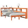 vidaXL Cama con estanter&iacute;a sin colch&oacute;n madera maciza marr&oacute;n 120x190 cm