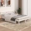 vidaXL Estructura de cama sin colch&oacute;n madera pino blanco 140x190 cm