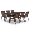 vidaXL Juego de comedor de jard&iacute;n 7 piezas marr&oacute;n y negro