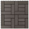 vidaXL Tile de Decking 11 pcs Marr&oacute;n Oscuro 30 x 30 cm WPC