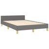 vidaXL Estructura de cama sin colch&oacute;n tela gris oscuro 120x190 cm