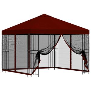 vidaXL Gazebo de jard&iacute;n con paredes laterales 3 x 3 m Burdeos