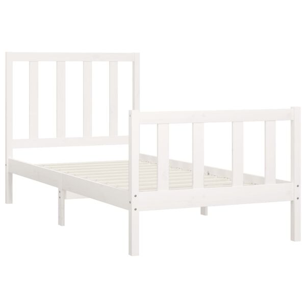 vidaXL Estructura de cama madera maciza de pino blanco 100x200 cm