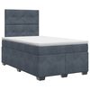 vidaXL Cama box spring con colch&oacute;n Gris oscuro 120 x 190 cm Terciopelo
