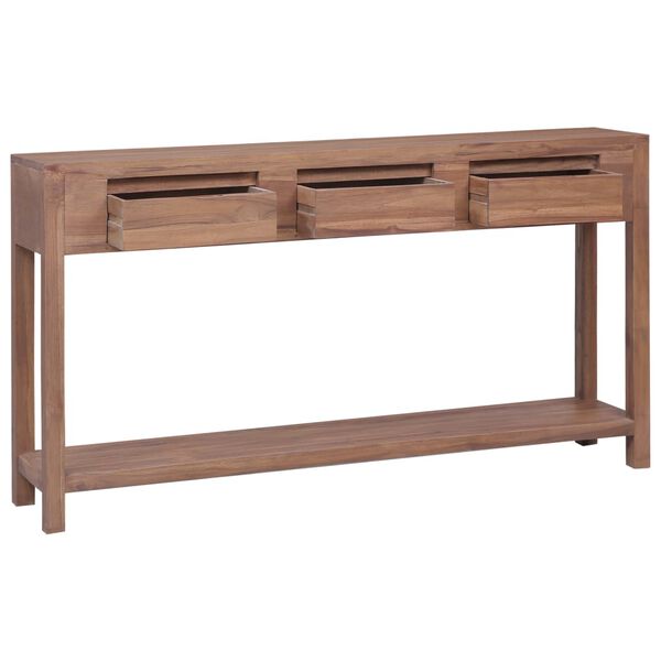 vidaXL Mesa consola de madera maciza de teca 145x30x80 cm