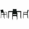 vidaXL Conjunto de Comedor de Jard&iacute;n 5 pcs Negro