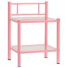 vidaXL Mesita de noche metal vidrio rosa y transparente 45x34,5x60,5cm
